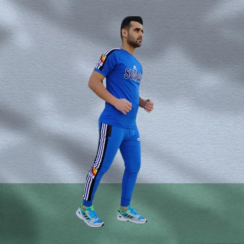 ست تیشرت و شلوار ورزشی مردانه مدل SUNPAL رنگ آبی