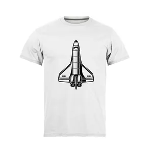 تی شرت آستین کوتاه مردانه مدل space travel_N1_0186 رنگ سفید