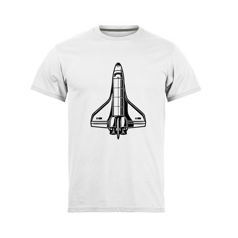 تی شرت آستین کوتاه مردانه مدل space travel_N1_0186 رنگ سفید