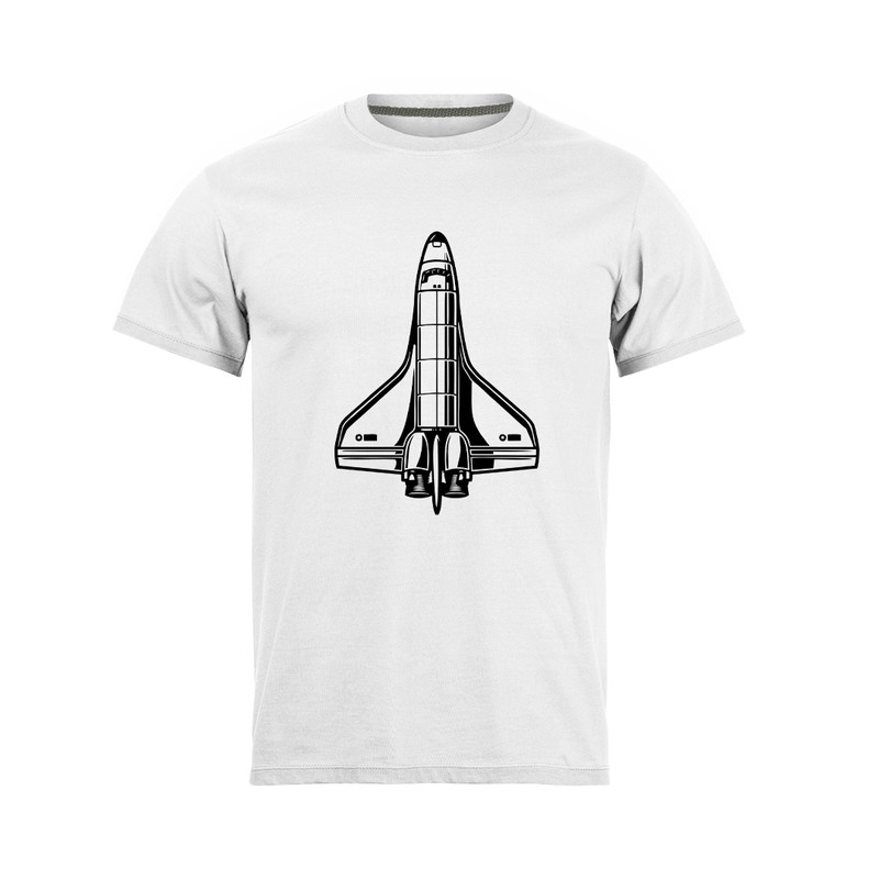 تی شرت آستین کوتاه مردانه مدل space travel_N1_0186 رنگ سفید