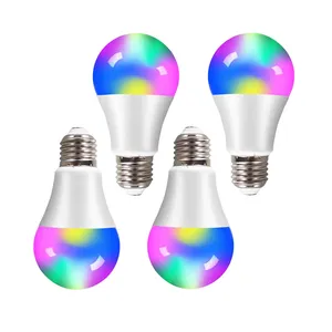 لامپ ال ای دی 5 وات پارس افق اروند مدل حبابی RGB پایه E27 بسته 4 عددی