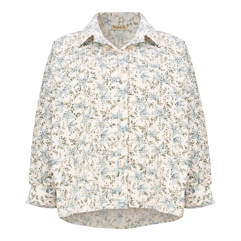 شومیز آستین بلند یقه برگردان زنانه السانا مدل آوانا کد 242708