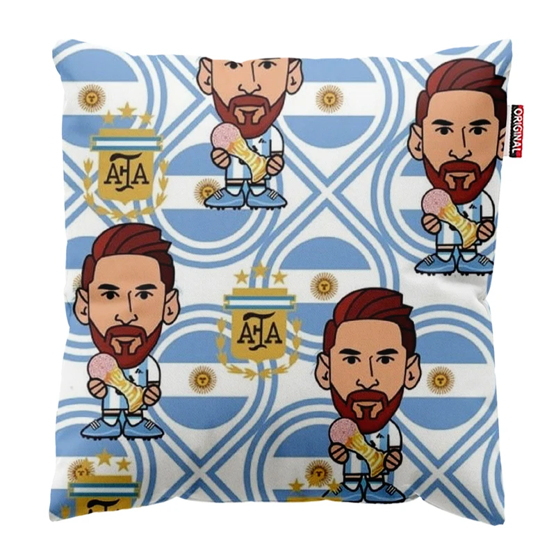   کوسن پاد آفرین طرح فوتبال مسی کد 4841 سایز 30*30 سانتی متر