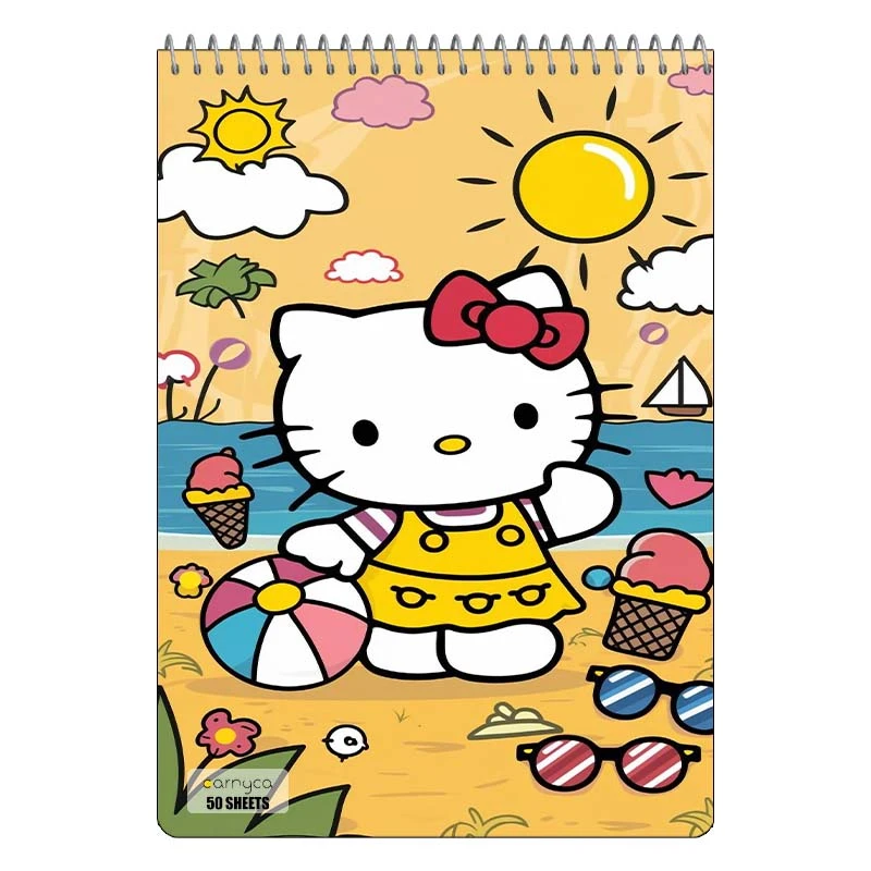 دفتر نقاشی 50 برگ سیمی کارنیکا طرح هلو کیتی hello kitty کد 50855