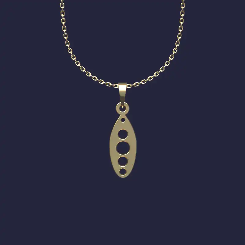 گردنبند طلا 18 عیار زنانه مدوپد مدل هندسی کد LL2-1-1047