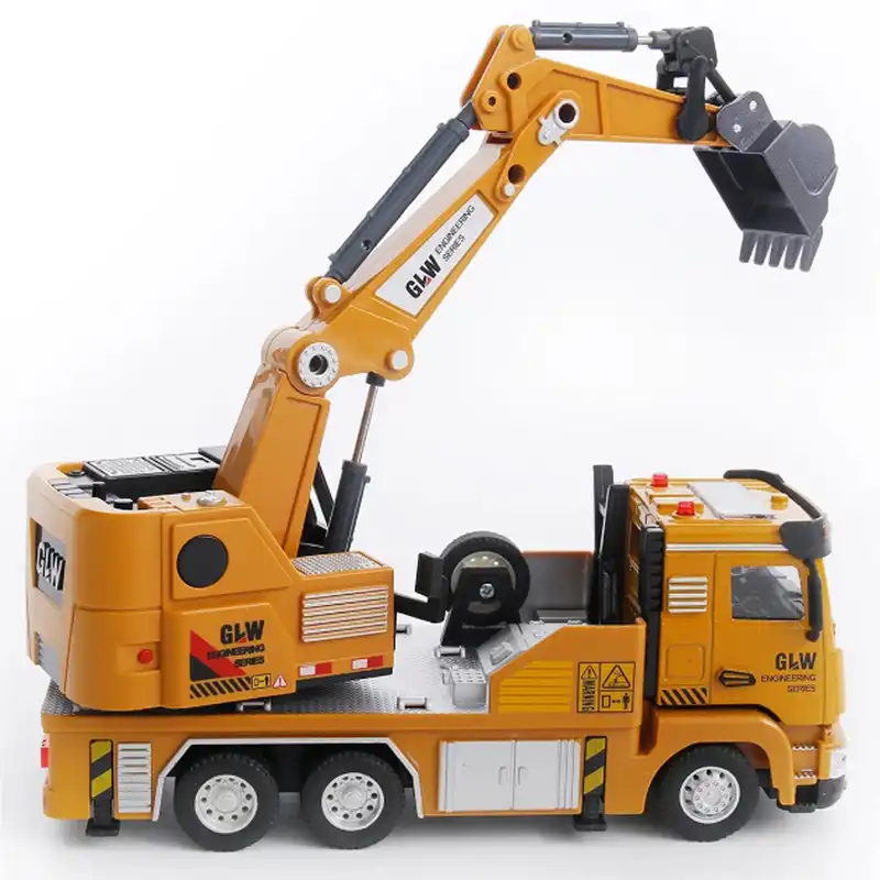 ماشین بازی مدل موزیکال چراغ دار کامیون بیل مکانیکی