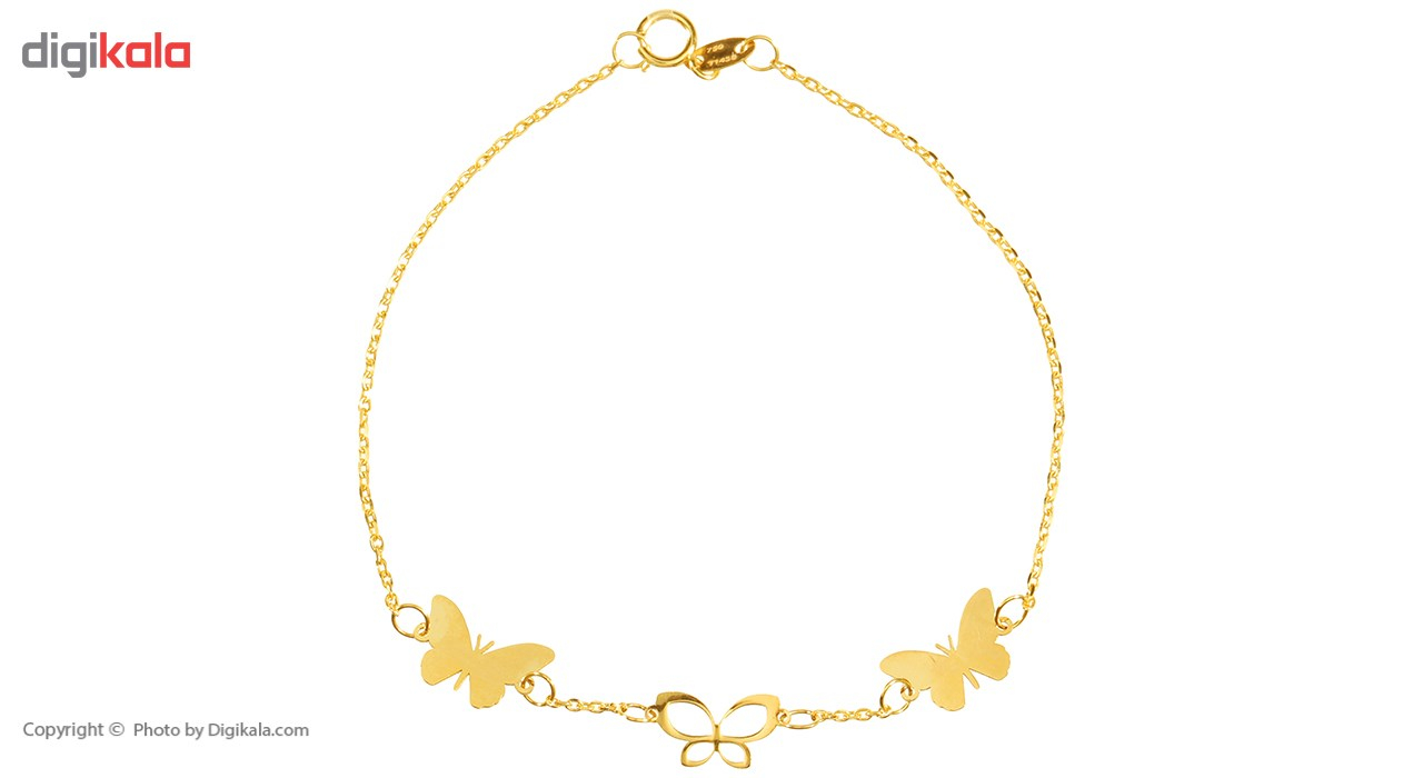 دستبند طلا 18 عیار ماهک مدل MB0244 طرح پروانه