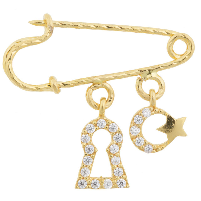 سنجاق سینه طلا 18 عیار ماهک مدل MP0025