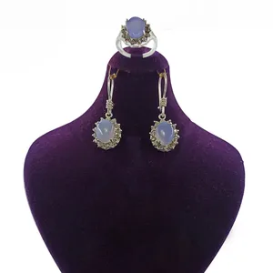 نیم ست نقره زنانه سلین کالا مدل عقیق کبود ce-k116