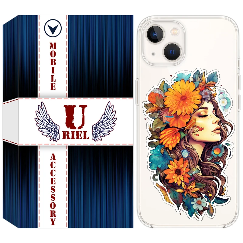 کاور یوریل مدل Clear کد 52 طرح دختر مناسب برای گوشی موبایل اپل iPhone 13 mini