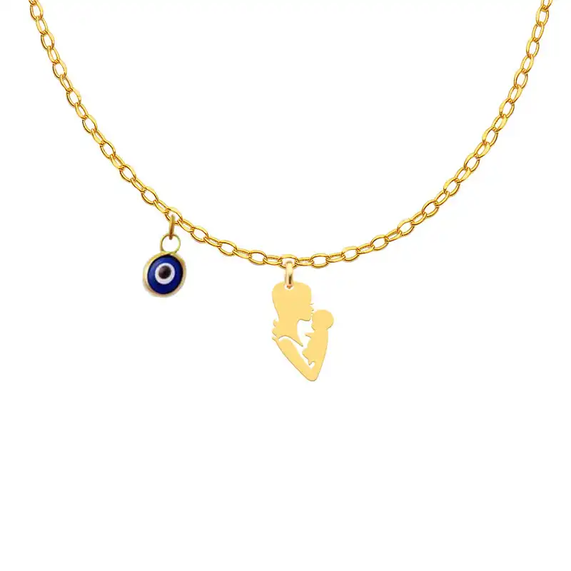 گردنبند طلا 18 عیار زنانه الن نار مدل طرح مادر و فرزند ELN11086