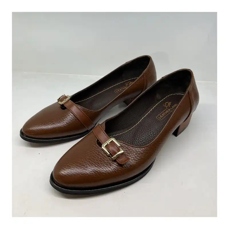 کفش زنانه سرزمین چرم مدل 1502 رنگ عسلی