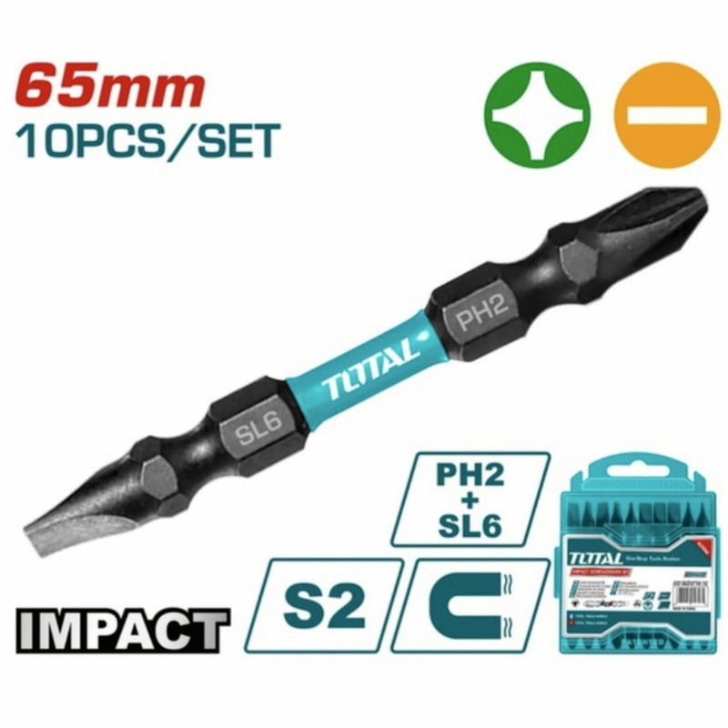 سری پیچ گوشتی یک سر چهارسو یک سر دو سو توتال مدل TACIM16HL133