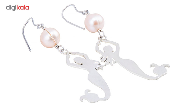 گوشواره پری دریایی و نقره سنگ و زر مدل sz111614