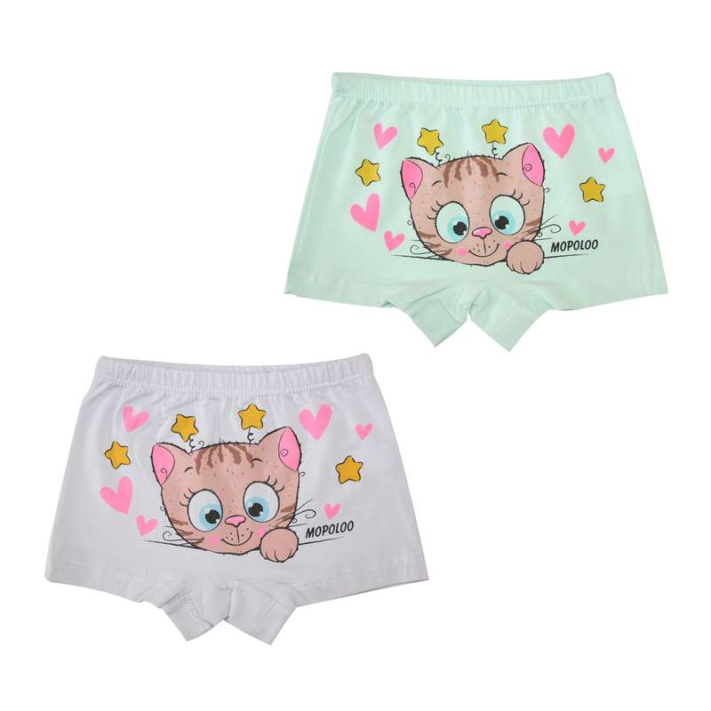  شورت دخترانه موپولو طرح گربه کد 1346 مجموعه 2 عددی