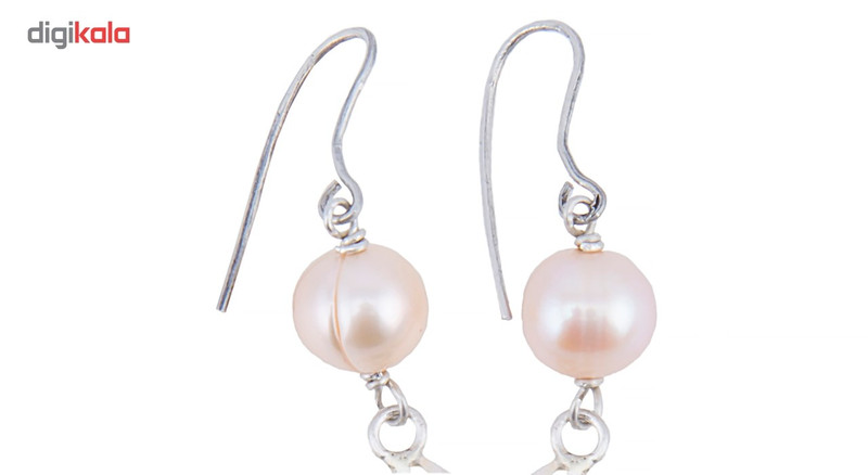 گوشواره پری دریایی و نقره سنگ و زر مدل sz111614