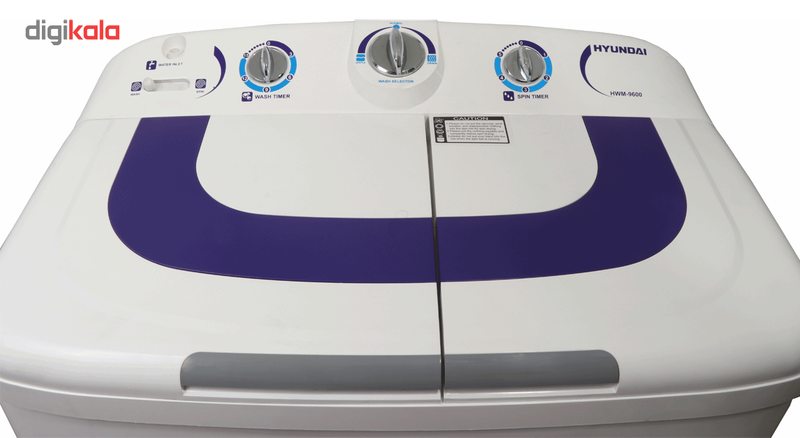 ماشین لباسشویی دوقلو هیوندای مدل HWM-9600 ظرفیت 9 کیلوگرم