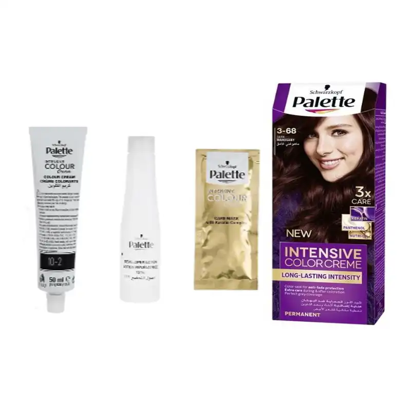 کیت رنگ مو پلت شماره 3.68 حجم 50 میلی لیتر رنگ ماهگونی تیره