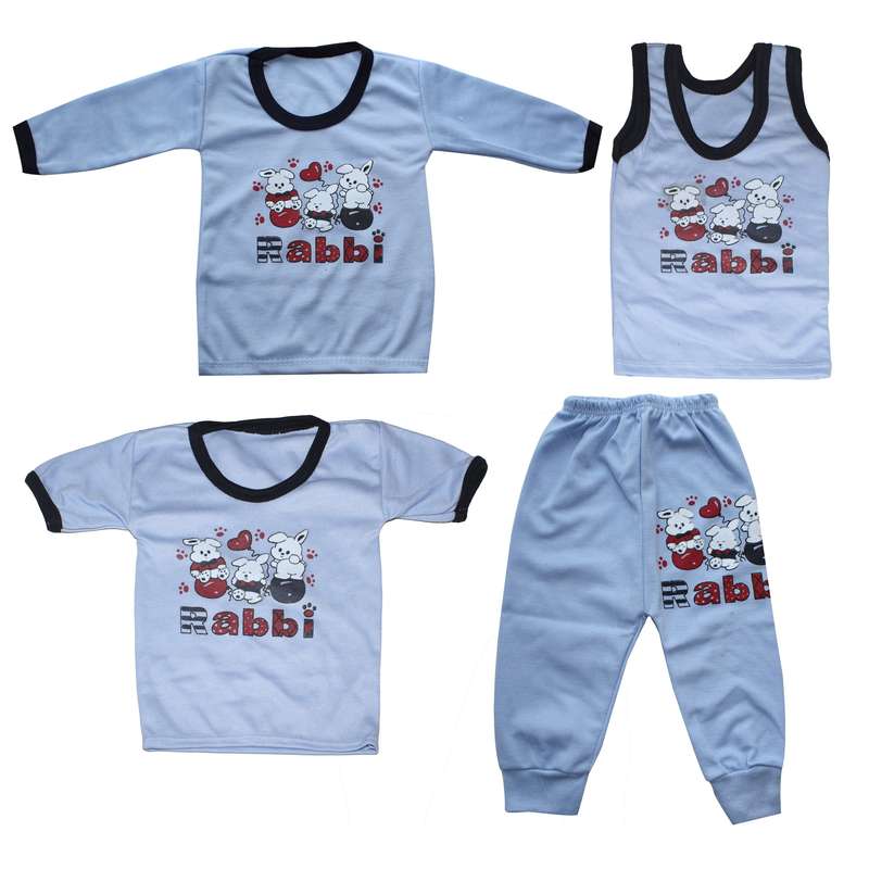 ست 4 تکه لباس نوزادی مدل rabi-bl