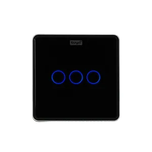 کلید هوشمند تویا مدل کلید سه پل Zigbee طرح curve کد 2211043