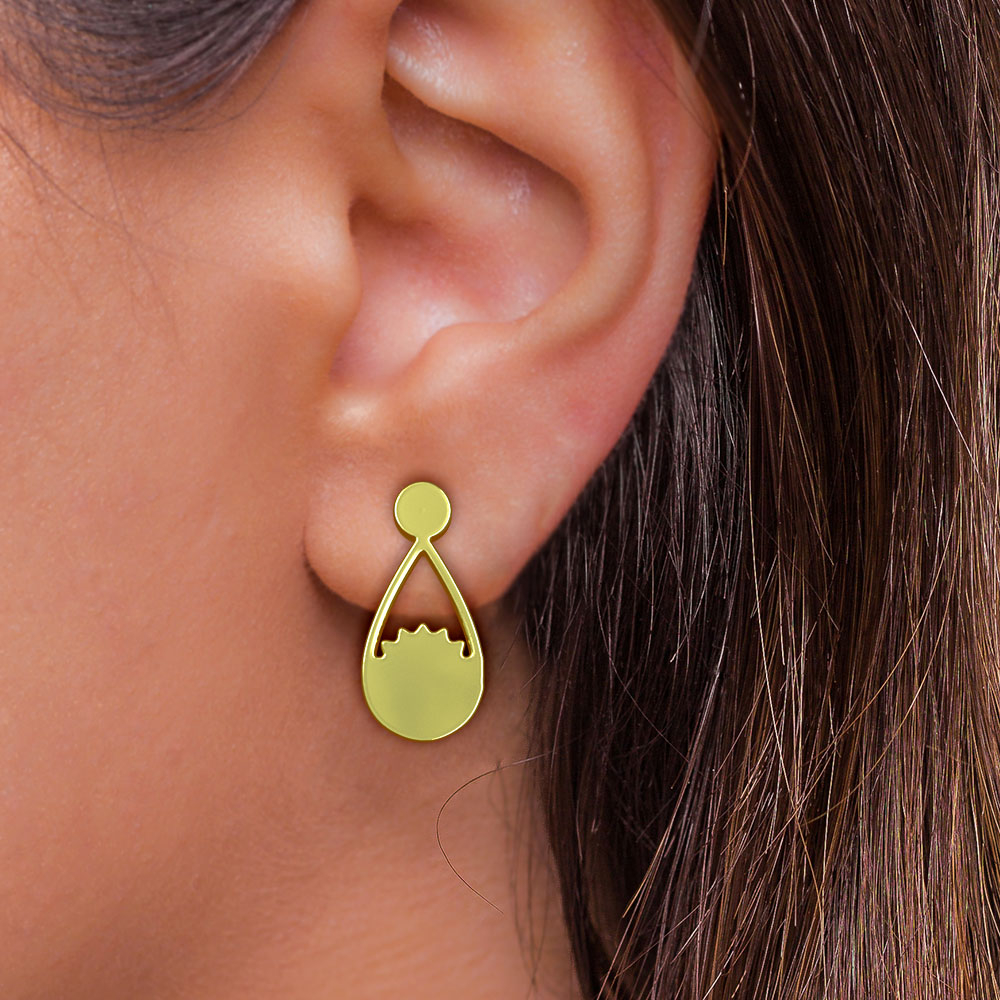 گوشواره طلا 18 عیار زنانه مدوپد مدل اشک کد GA1-12148