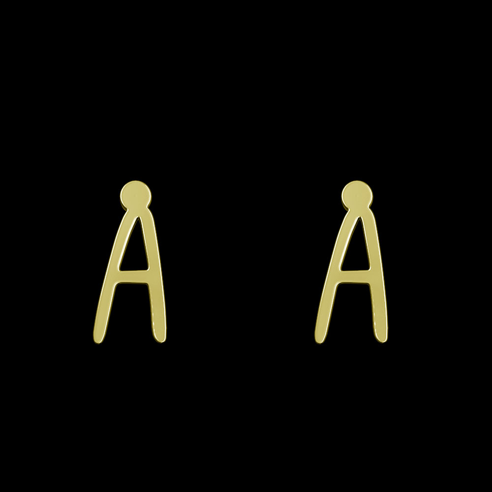 گوشواره طلا 18 عیار زنانه مدوپد مدل حرف A کد GA1-17173