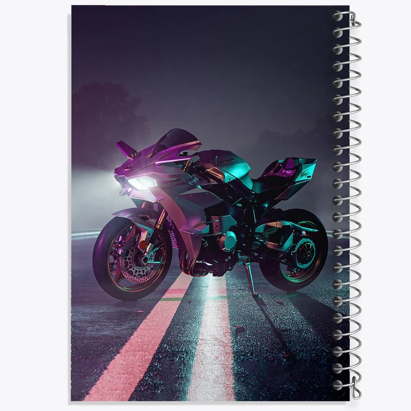 دفتر ژورنال نویسی 50 برگ خندالو مدل نقطه ای طرح موتور سیکلت (Motorcycle) کد F1023