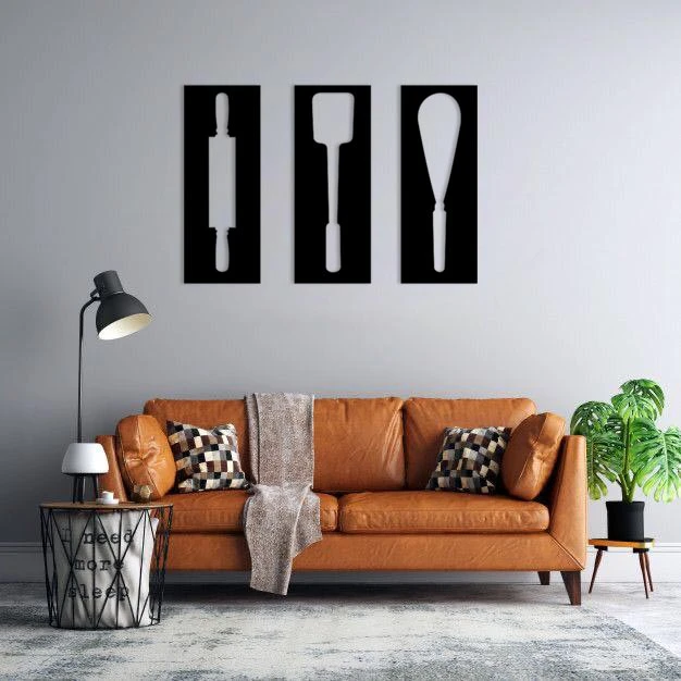 استیکر دیواری ماهوت طرح آشپزخانه مجموعه 3 عددی 