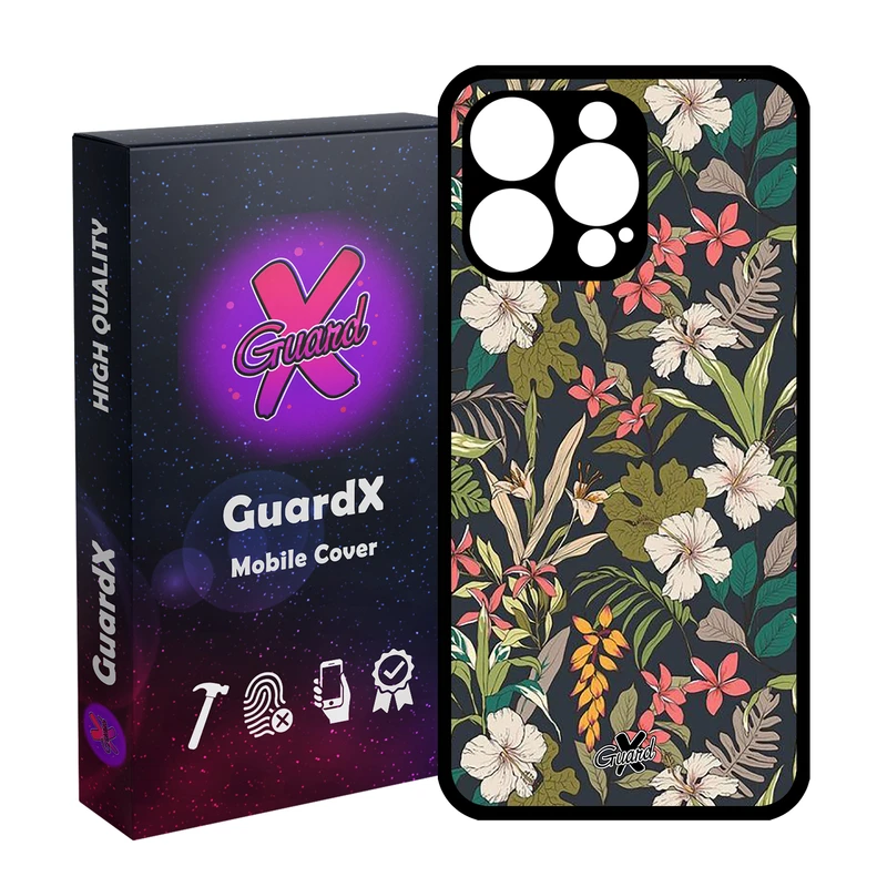 کاور گارد ایکس طرح گل مدل قاب Glass10222 مناسب برای گوشی موبایل اپل iPhone 15 Pro Max