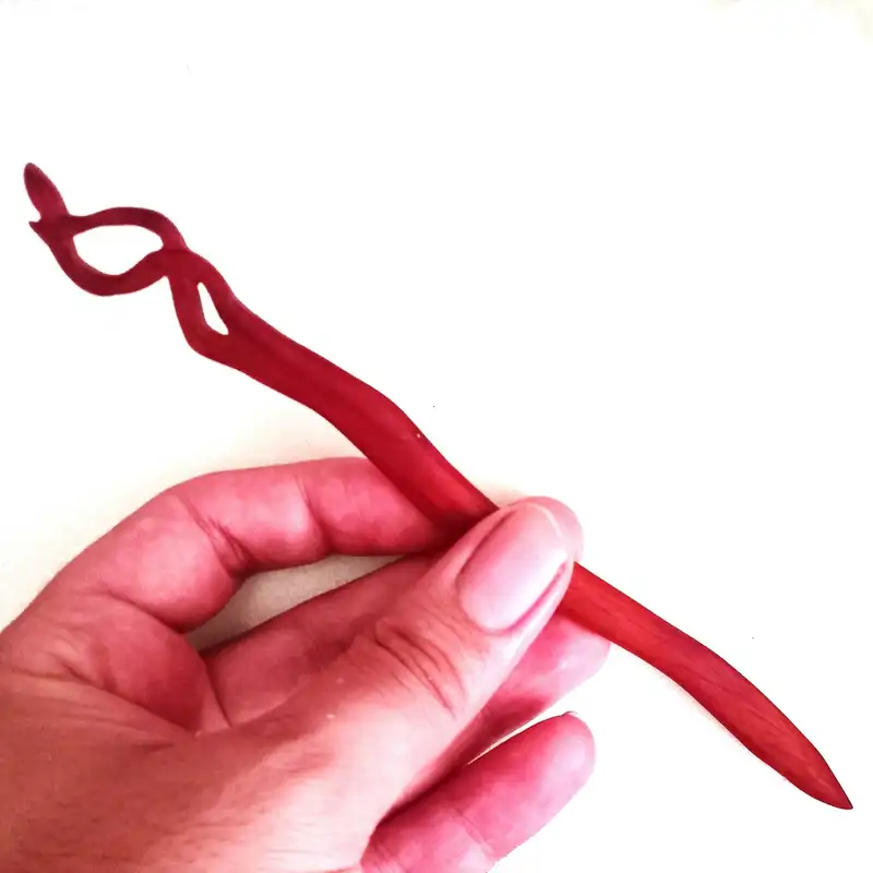 گیره مو زنانه مدل کانزاشی پین چوبی دستساز visual2