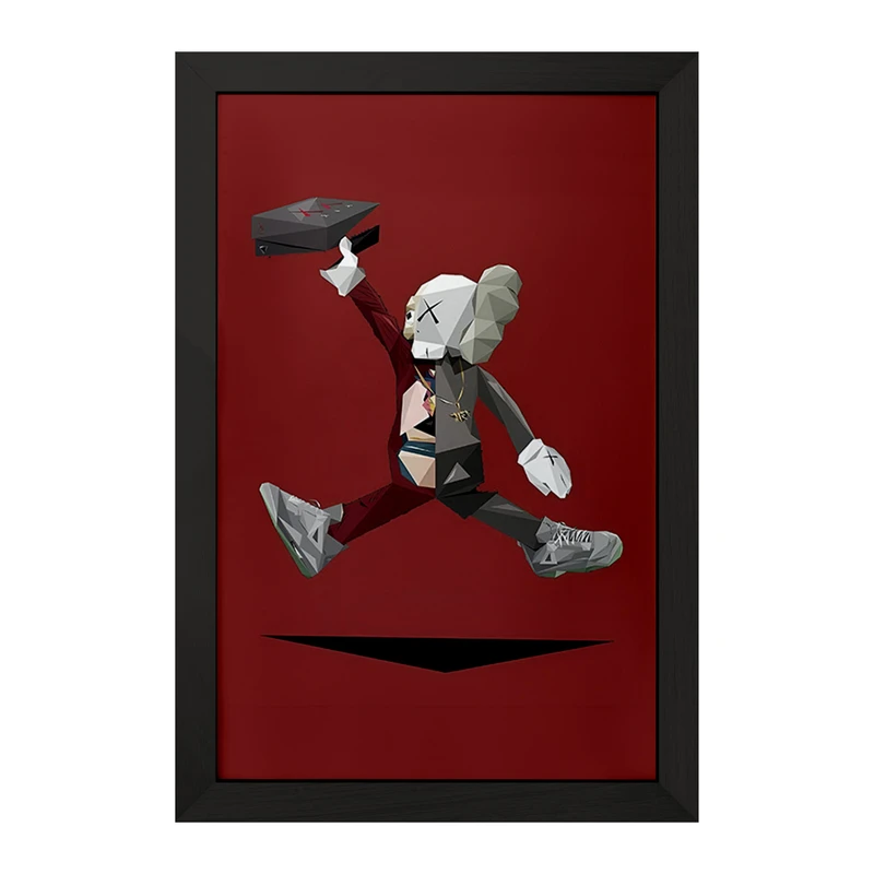 تابلو خندالو مدل عروسک کاز (kaws) کد F4006