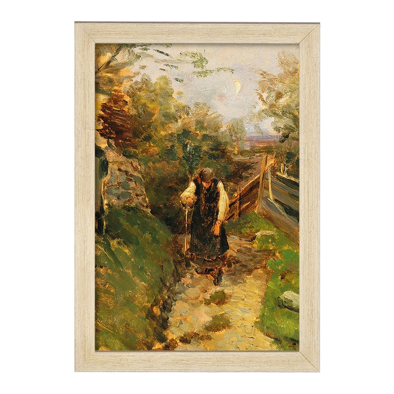 تابلو خندالو مدل نقاشی زن دهقانی در حال بازگشت به خانه اثر اولگا ویزینگر کد F12476