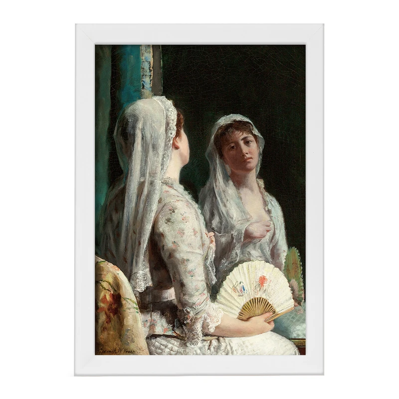 تابلو خندالو مدل نقاشی حجاب قدیمی اثر فردریک وارن فریر کد F12400