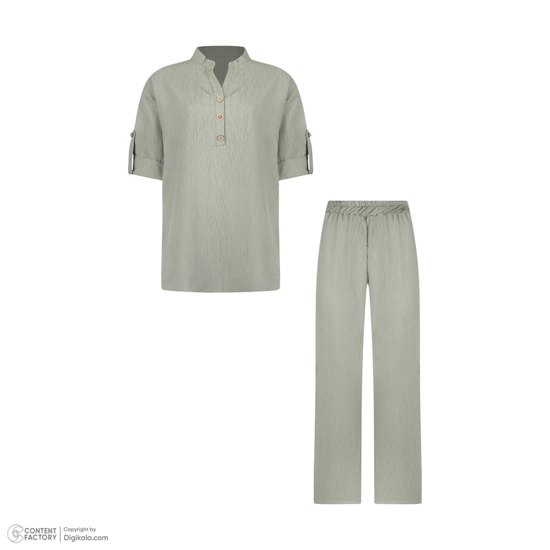 عکس شماره 6 : مانتو و شلوار زنانه مدل چوبی کد blsf107