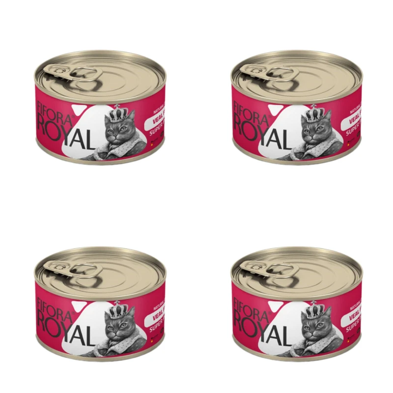 کنسرو گربه فیفورا مدل کلاسیک ROYAL veal Fillet وزن 120 گرم بسته 4 عددی