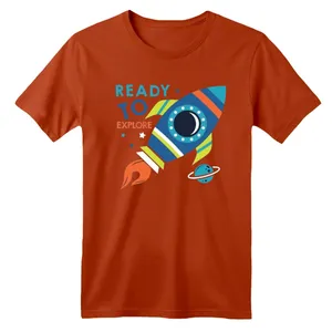 تی شرت آستین کوتاه بچگانه مدل فضانورد کد ۱۵ رنگ آجری