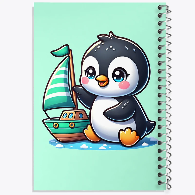 دفتر مشق 50 برگ خندالو طرح پنگوئن کیوت کد F7711