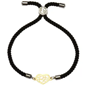 دستبند طلا 18 عیار زنانه الن نار طرح قلب مدل N1961