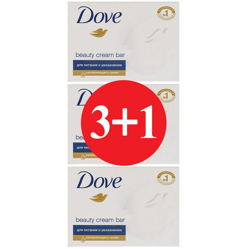 پک صابون داو مدل Beauty Cream Bar بسته 4 عددی