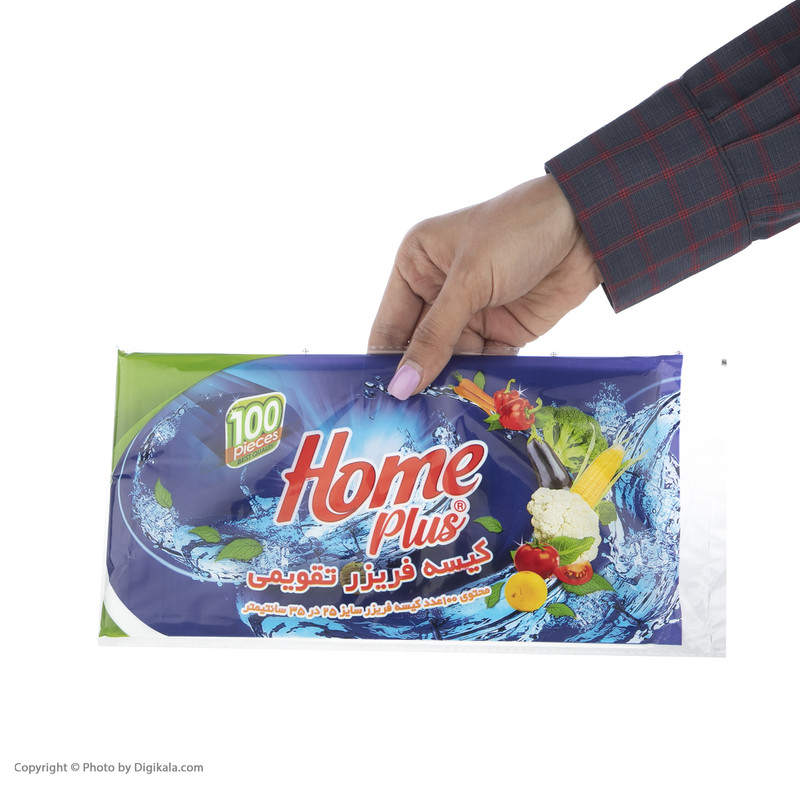 کیسه فریزر هوم پلاس کد 5130620 بسته 100 عددی