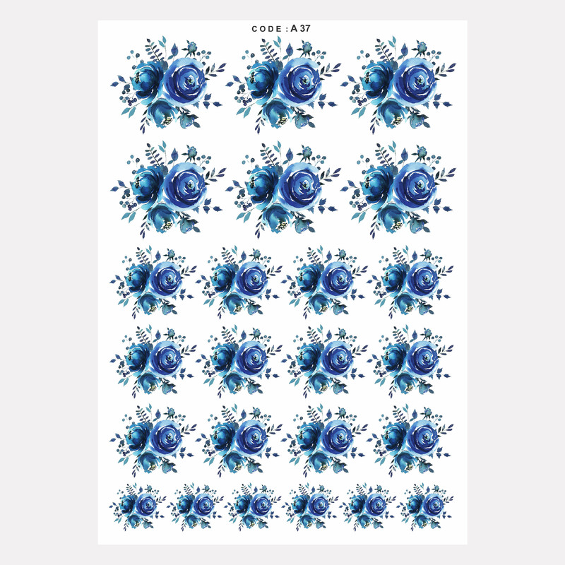 برچسب ترنسفر مدل گل آبرنگی کد 2