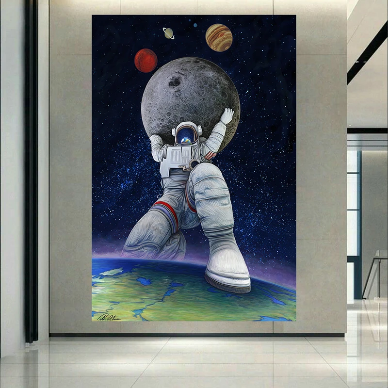 تابلو بوم طرح فضانورد مدل سیاره به دوش کد AR6310