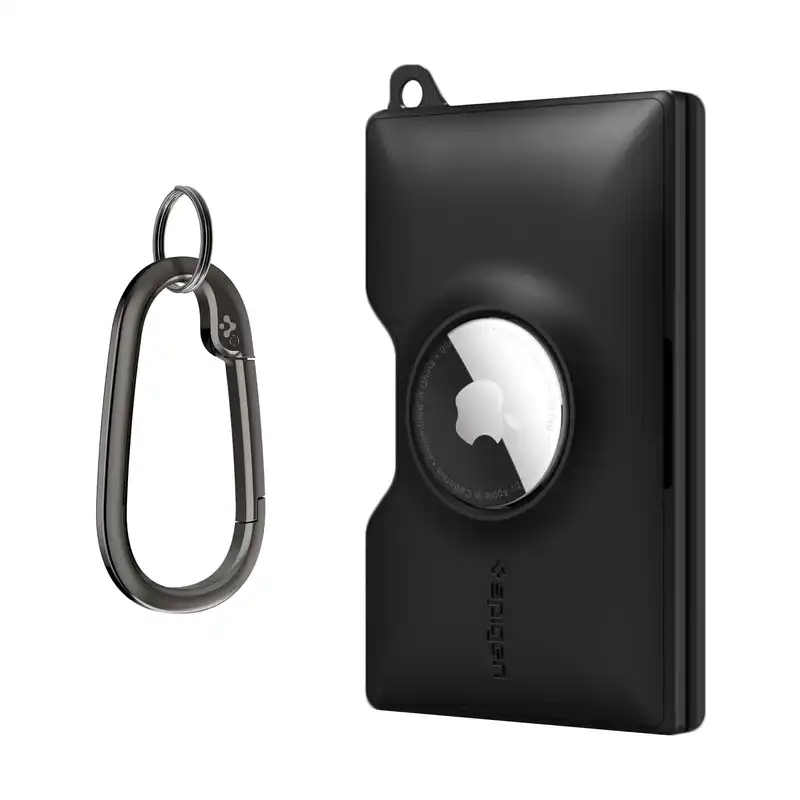 جاکارتی اسپیگن مدل Wallet S AirTag With Metal Plate and Carabiner