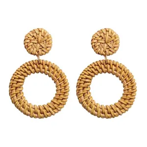 گوشواره آویز زنانه مدل حصیری کد s142