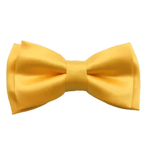 Hextie Simple Yellow Satin Bowtie