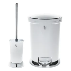 Sani Plastic Satin Recycle Bin and Brush Set
