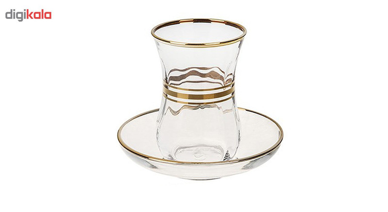 استکان نعلبکی لاو سری گلد - بسته 6 عددی