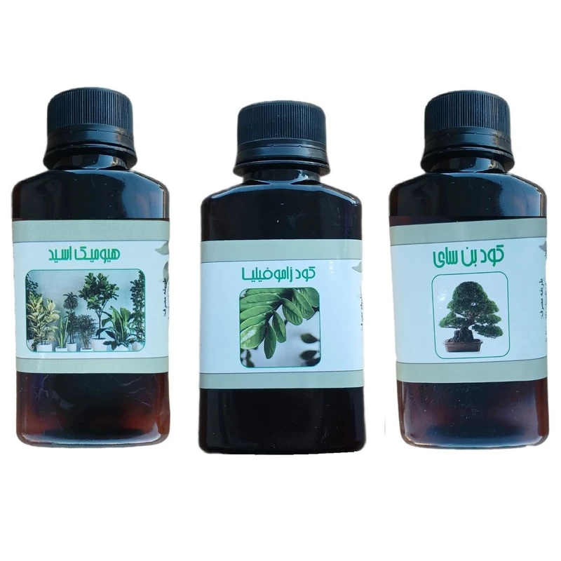 کود مایع هیومیک اسید و بن سای و زاموفیلیا مدل life drop حجم 110 میلی لیتر بسته 3 عددی