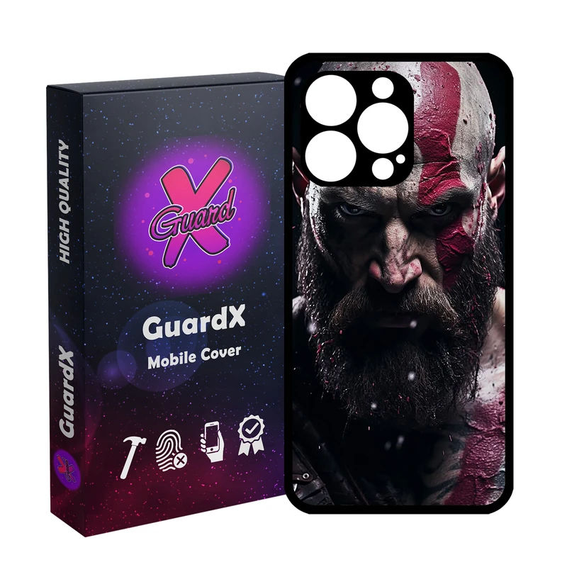 کاور گارد ایکس طرح God of War مدل Glass10737 مناسب برای گوشی موبایل اپل iPhone 13 Pro