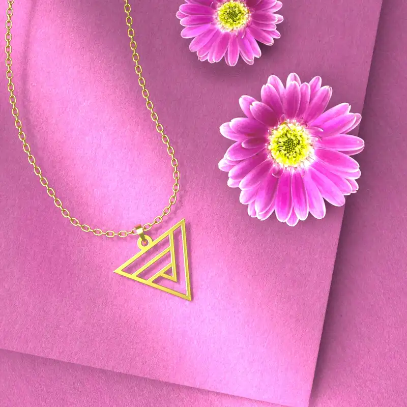 گردنبند طلا 18 عیار زنانه مدوپد مدل مثلث کد F3-1-1001